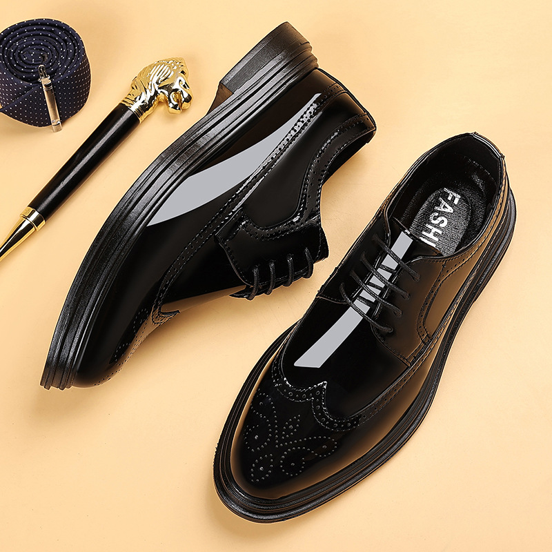Men'S Shoes Brogues - Мужские лакированные туфли-броги на шнуровке, формальные