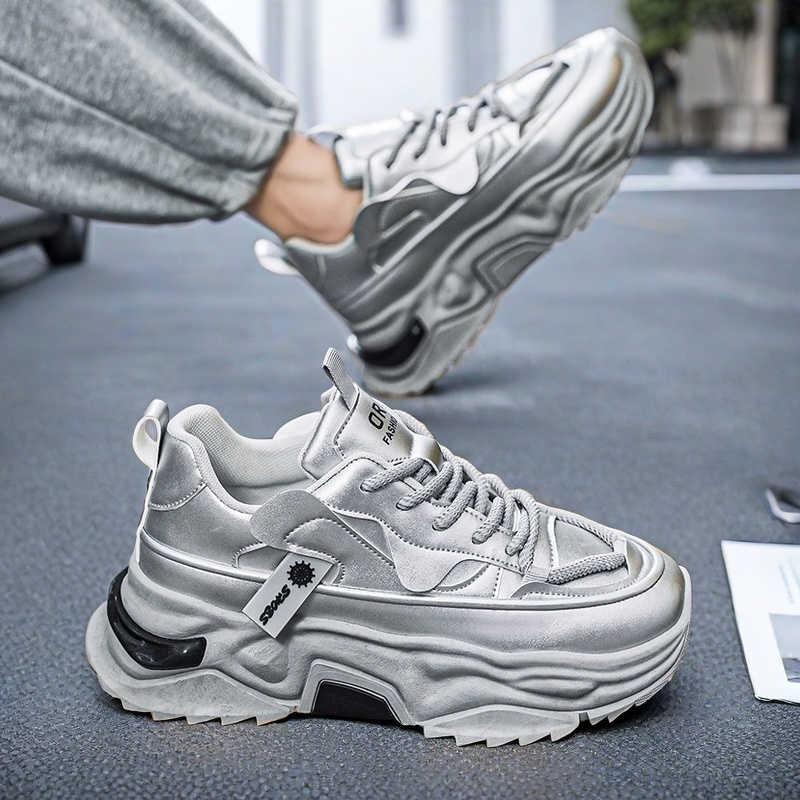 Men Shoes On Sale - Черные мужские спортивные кроссовки на платформе,