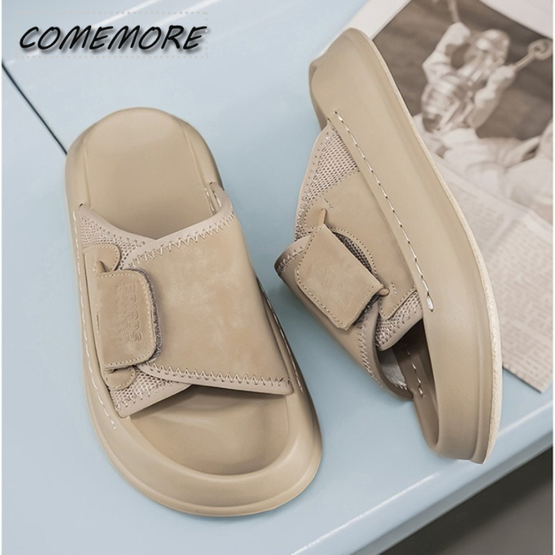 Men Shoes Velcro - Мужские толстоподошвенные тапочки Comemore для дома