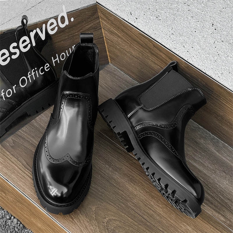 Men'S Shoes Brogues - Мужские модные ботинки «Челси» большого размера