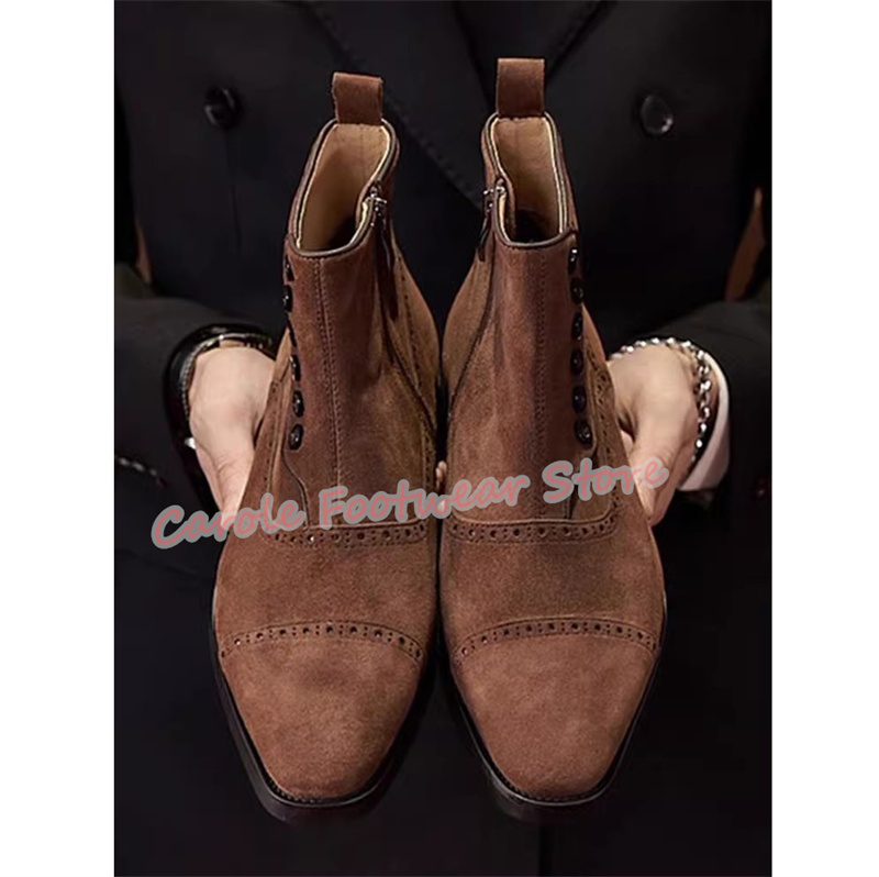 Men'S Shoes Brogues - Мужские ботинки челси из натуральной кожи