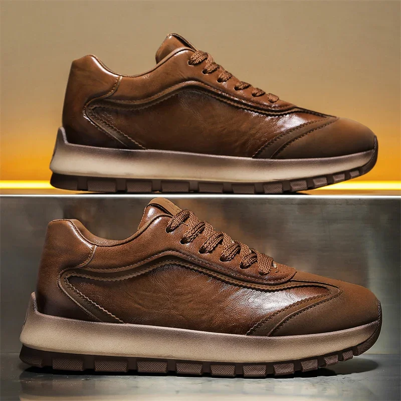Men Shoes Size Chart - Роскошные мужские кроссовки, всесезонная кожаная повседневная