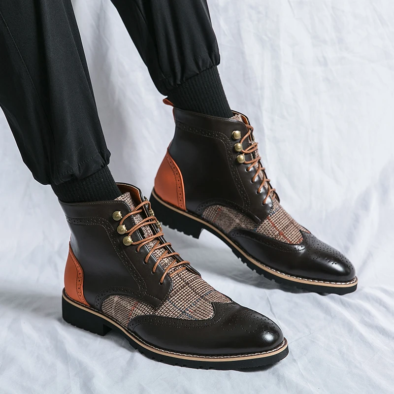 Черные высокие мужские туфли-б – обзор и цена Men'S Shoes Brogues