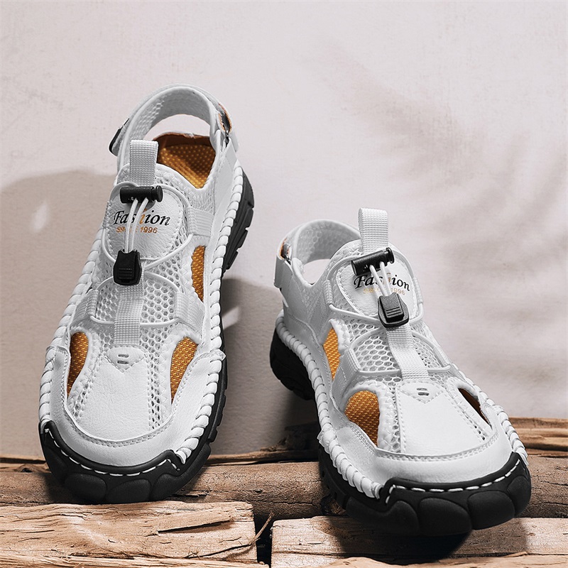 Мужские простые сандалии ручно – обзор и цена Men Shoes Velcro