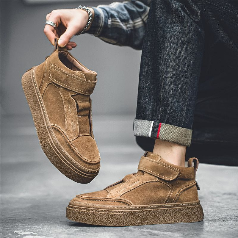 Модные высокие кроссовки на ли – обзор и цена Men Shoes Velcro